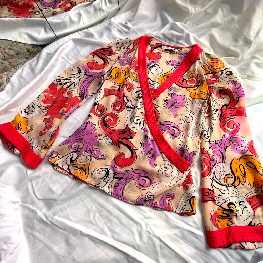 Versace Collection Silk Wrap Blouse